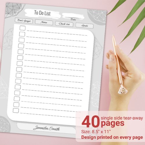 Daily Goal planner To Do List Personal Aims List Notepad