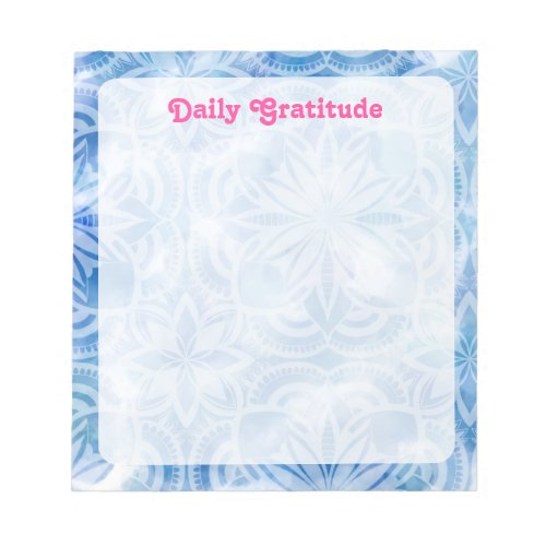 Daily Gratitude Blue Mandalas Notepad
