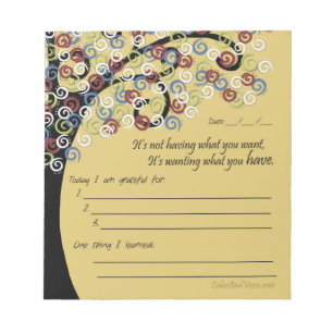 Daily Gratitude Checklist Notepad - gold