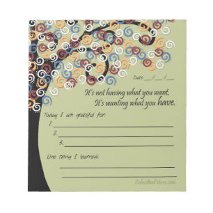 Daily Gratitude Checklist Notepad - green
