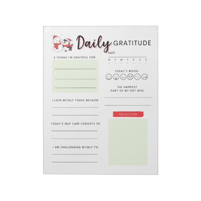 Daily Gratitude Christmas  Notepad (Rotated)
