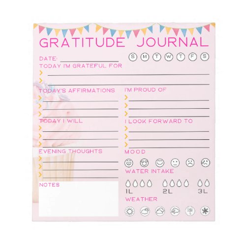 Daily Gratitude Journal Notepad