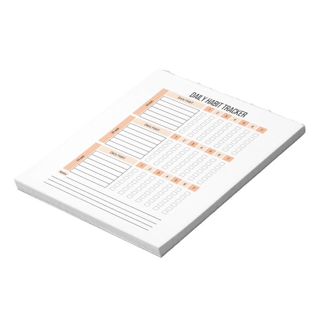 Daily Habit Tracker Notepad (Rotated)