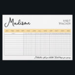 Daily Habit Tracker with Name Double Sided Planner Stationery<br><div class="desc">Start building healthy habits - better habits - with our daily habit tracker / calendar. Personalize with name and your own quote at the bottom, or keep the motivational quote currently there. How does it work? Circle the month your tracking, write the habits you're working on, then check off the...</div>