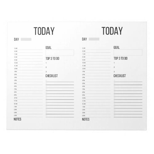 Daily Hourly Planner Notepad