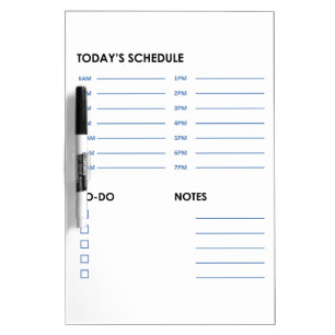 Daily & Hourly Schedule Dry Erase Board