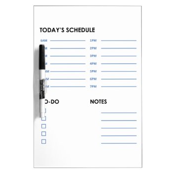 Daily & Hourly Schedule Dry Erase Board by Allita at Zazzle