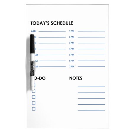 Daily & Hourly Schedule Dry Erase Board