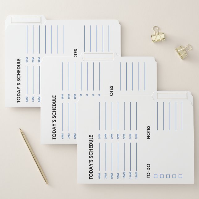 Daily & Hourly Schedule File Folder (Set)