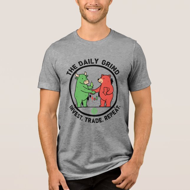 Daily Hustle Stock Market Bull Bear Trading Shirt (Front)