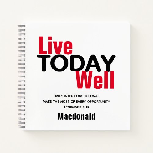 Daily Intentions LIVE TODAY WELL Christian Notebook