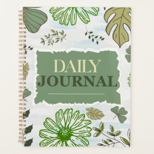 "DAILY JOURNAL" Fresh Botanical Greens & Floral Planner