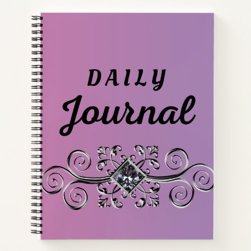 Daily Journal Violet Cover Square Gem Symbol