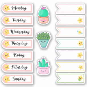 Daily Kawaii Star Stickers for Planners