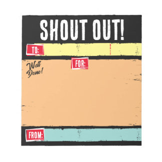 Daily kudos shout out employee recognition display notepad