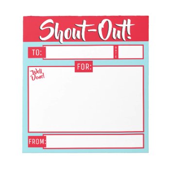 Daily Kudos Shout Out Employee Recognition Display Notepad by yourockawards at Zazzle