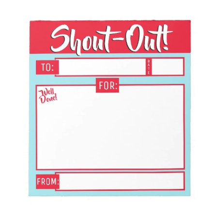 Daily Kudos Shout Out Employee Recognition Display Notepad