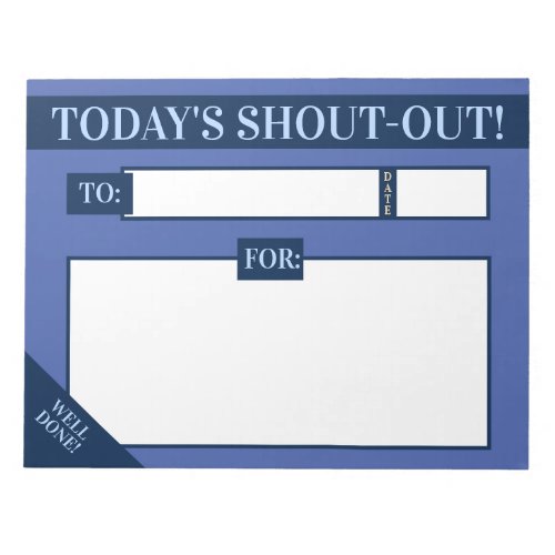 Daily kudos shout out employee recognition display notepad