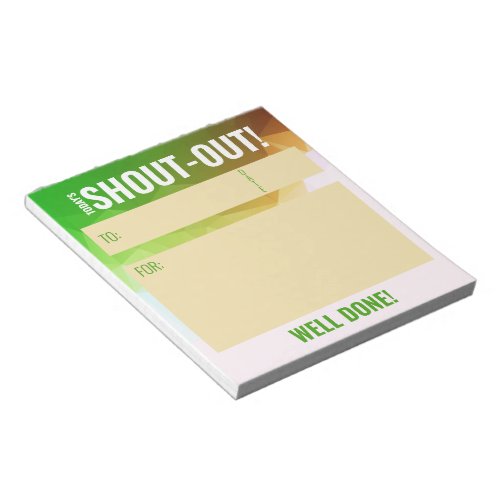 Daily kudos shout out employee recognition display notepad