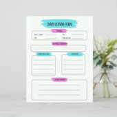 Daily Lesson Planner Page,School Planner Printable (Standing Front)