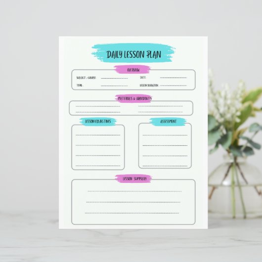 Daily Lesson Planner Page,School Planner Printable (Standing Front)