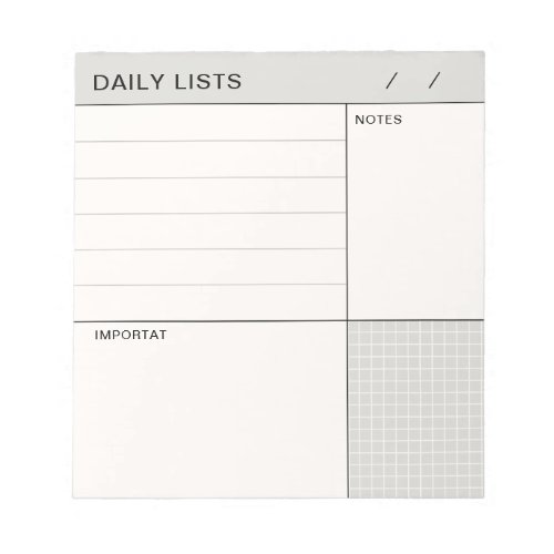 Daily Lists Planner Notepad