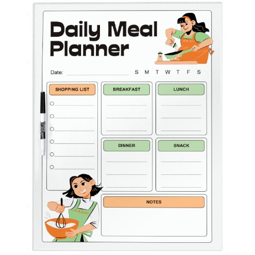 Daily Meal Planner Dry Erase Board