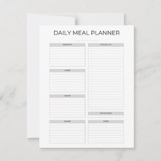 Daily Meal Planner | Simple Minimalistic Clean Invitation