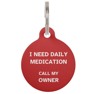 Daily Medication Pet Medical Alert ID Tag