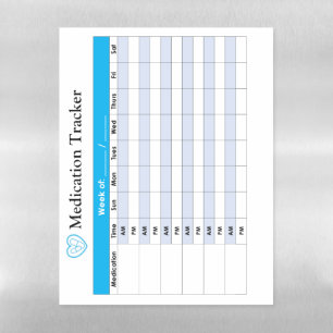 Daily Medication Tracker Magnetic Dry Erase Sheet