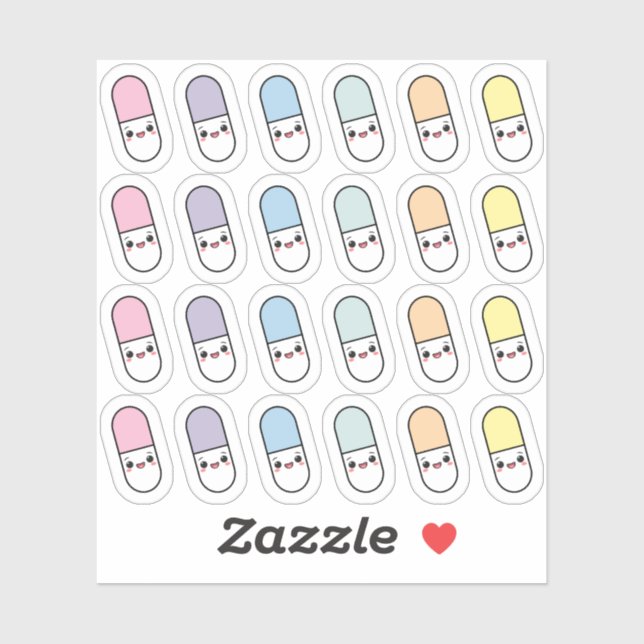 Daily Medicine Take Reminder Pill Tracker Planner Sticker (Sheet)