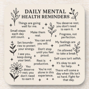 Daily Mental Health Reminders Beverage Coaster