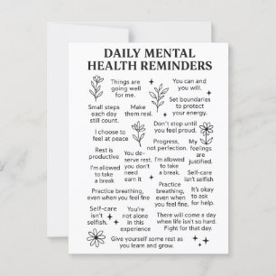 Daily Mental Health Reminders Postcard