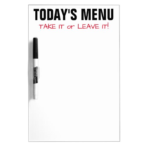 Daily Menu funny quote meal plan dry erase board