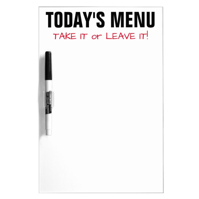 Daily Menu funny quote meal plan dry erase board (Front)
