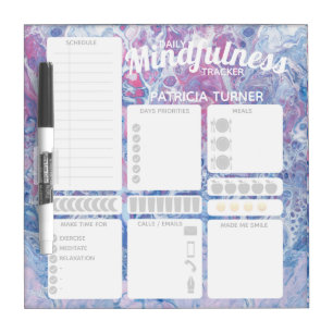Daily Mindfulness habit tracker Dry Erase Board