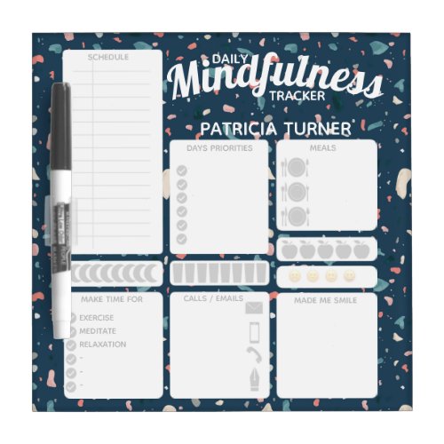 Daily Mindfulness habit tracker Dry Erase Board