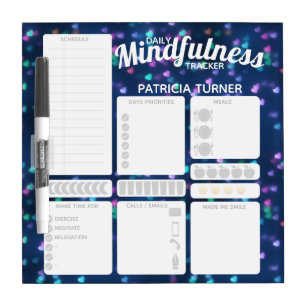 Daily Mindfulness habit tracker Dry Erase Board