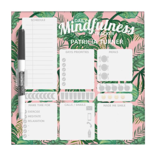 Daily Mindfulness habit tracker Dry Erase Board No