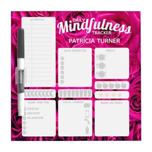 Daily Mindfulness habit tracker Dry Erase Board No