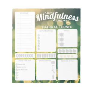 Daily Mindfulness habit tracker Dry Erase Board Notepad