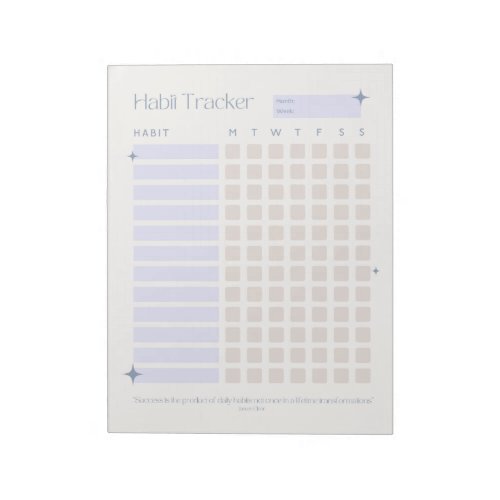 Daily Minimalist Habit Tracker  Notepad
