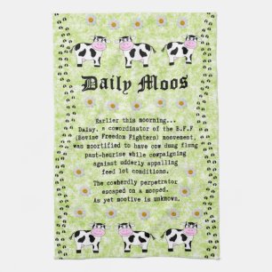 Daily Moos Pun Tea Towel