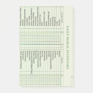 Daily Moral Inventory Card Post-It Post-it Notes