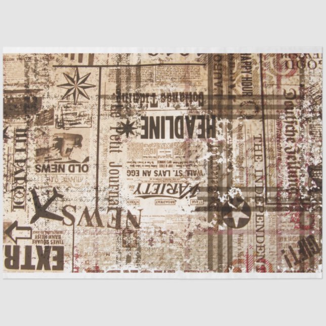 Daily News Collage by Edward Martin Tissue Paper (Front)