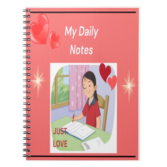 Daily Notes & Clipart Fun: Personalized Photo  Notebook (Front)