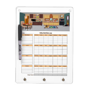 Daily Nutrition Log Dry Erase Board
