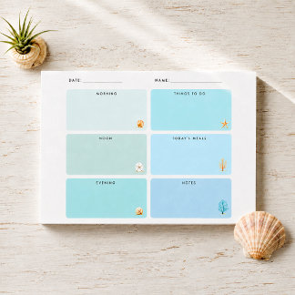 Daily Organizer Notes Beach Theme Coastal