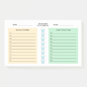 Daily Organizer - To Do List - Family Chores Post-it Notes