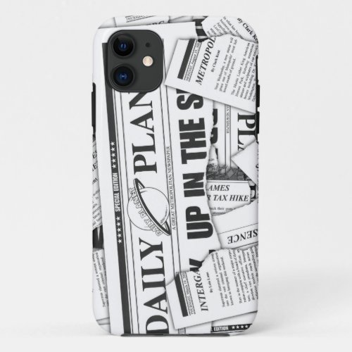 Daily Planet Pattern _ White iPhone 11 Case